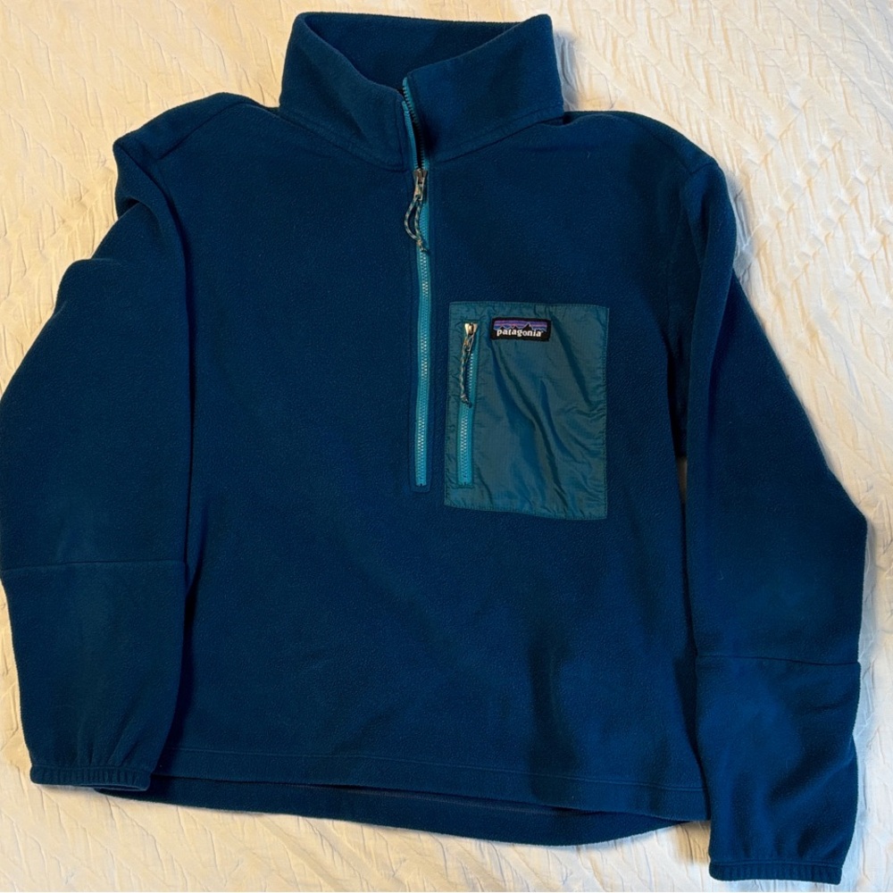 Patagonia Blue Quarter-Zip Fleece Jacket